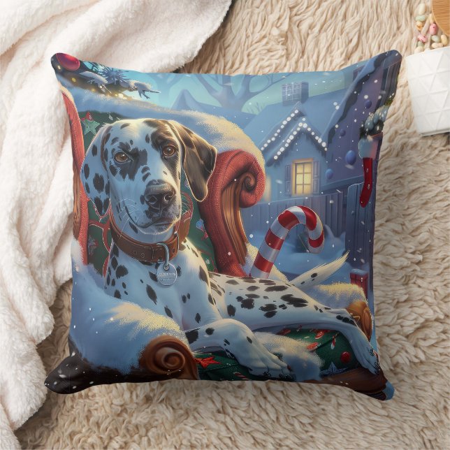 Dalmatische Hond Kerst Festiviteit Kussen (Deken)