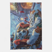 Dalmatische Hond Kerst Festiviteit Theedoek (Verticaal)