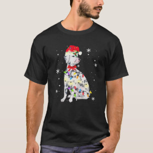 Dalmatische Hond Kerst Licht Kerstmis Mama Papa Ge T-shirt