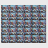 Dalmatische Hond Kerstfeest Cadeaupapier (Vlak)