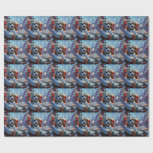 Dalmatische Hond Kerstfeest Cadeaupapier (Vlak)