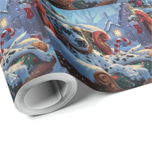 Dalmatische Hond Kerstfeest Cadeaupapier (Rol Hoek)