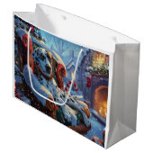 Dalmatische Hond Kerstfeest Groot Cadeauzakje (Voorkant Gekanteld)