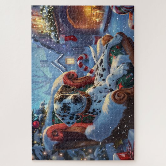 Dalmatische Hond Kerstfeest Legpuzzel (Verticaal)