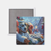 Dalmatische Hond Kerstfeest Magneet (Voorkant / Achterkant)