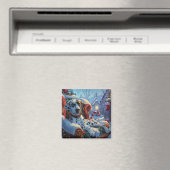 Dalmatische Hond Kerstfeest Magneet (Insitu (Vaatwasser))