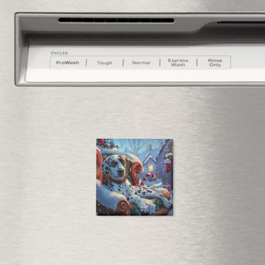 Dalmatische Hond Kerstfeest Magneet (Insitu (Vaatwasser))