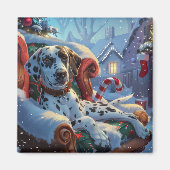Dalmatische Hond Kerstfeest Magneet (Voorkant)