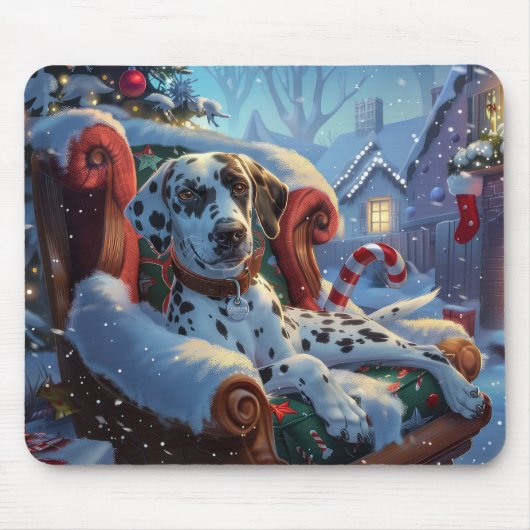 Dalmatische Hond Kerstfeest Muismat (Voorkant)
