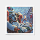 Dalmatische Hond Kerstfeest Servet (Voorkant)