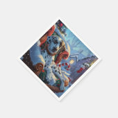 Dalmatische Hond Kerstfeest Servet (Hoek)