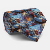 Dalmatische Hond Kerstfeest Stropdas (Opgerold)