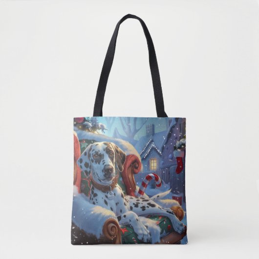 Dalmatische Hond Kerstfeest Tote Bag (Voorkant)