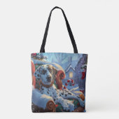 Dalmatische Hond Kerstfeest Tote Bag (Achterkant)