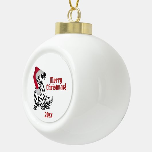 Dalmatische Hond Kous Pet Vrolijk Kerstjaar Keramische Bal Ornament (Rechts)