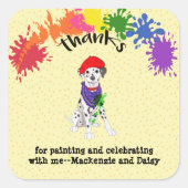 Dalmatische Hond Leuk Kunst Verjaardagsfeest Vierkante Sticker (Voorkant)