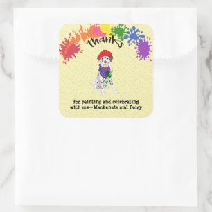 Dalmatische Hond Leuk Kunst Verjaardagsfeest Vierkante Sticker