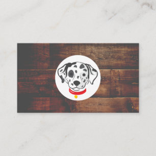 Dalmatische Hond Logo Houten achtergrond Visitekaartje