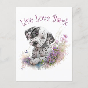 Dalmatische Hond Mam Bloemen Briefkaart