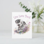 Dalmatische Hond Mam Bloemen Briefkaart (Staand voorkant)