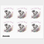 Dalmatische Hond Mam Bloemen Vierkante Sticker (Vel)