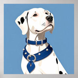 Dalmatische hond met blauwe halsband poster