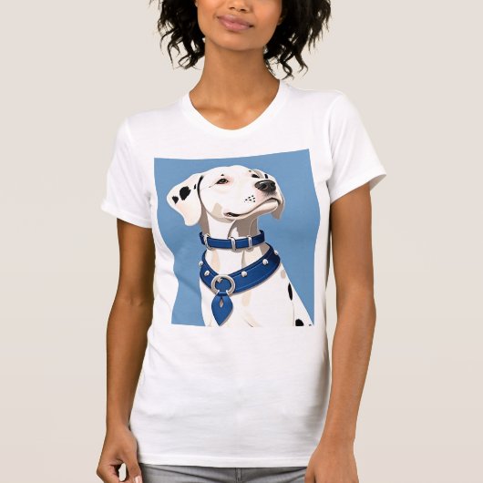 Dalmatische hond met blauwe halsband t-shirt (Voorkant)