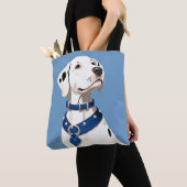Dalmatische hond met blauwe halsband tote bag (Dichtbij)