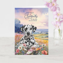 Dalmatische hond met bloemen Kaart troost bij ster