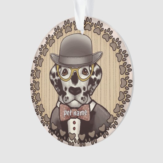 Dalmatische hond met bril Ornament (voorkant)