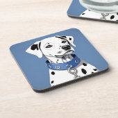 Dalmatische hond met een blauwe halsband bier onderzetter (Linkerzijde)