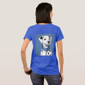 Dalmatische hond met een blauwe halsband t-shirt (Achterkant volledig)