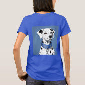 Dalmatische hond met een blauwe halsband t-shirt (Achterkant)