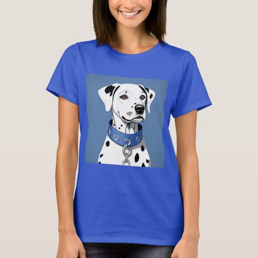 Dalmatische hond met een blauwe halsband t-shirt (Voorkant)