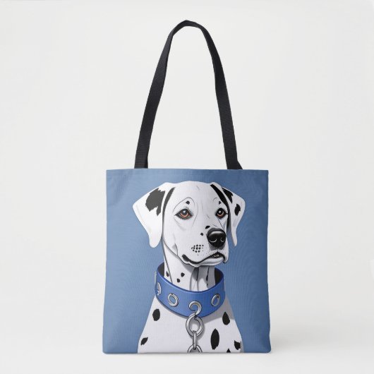 Dalmatische hond met een blauwe halsband tote bag (Voorkant)