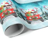 Dalmatische hond met kerstcadeaus cadeaupapier (Rol Hoek)