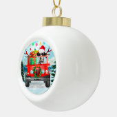 Dalmatische hond met kerstcadeaus keramische bal ornament (Rechts)