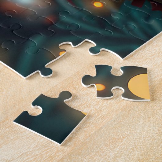 Dalmatische hond met kerstcadeaus open haard legpuzzel (Zijkant)