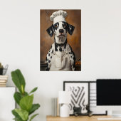 Dalmatische hond met kookmuts poster, huisdierpost poster (Thuiskantoor)