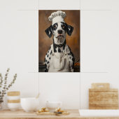Dalmatische hond met kookmuts poster, huisdierpost poster (Keuken)