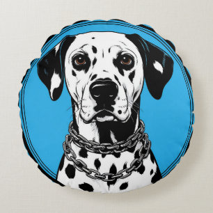 Dalmatische Hond Modern Hond Kunst Huis Decoratie  Rond Kussen