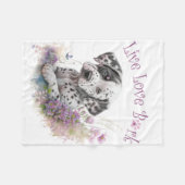 Dalmatische Hond Moeder Bloemstuk Fleece Deken (Voorkant (Horizontaal))