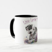 Dalmatische Hond Moeder Bloemstuk Mok (Voorkant links)