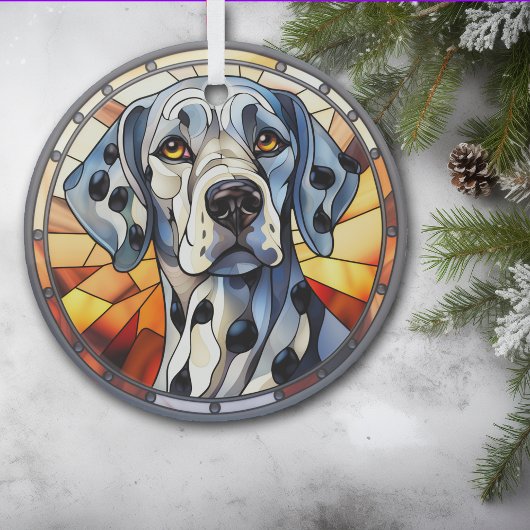 Dalmatische Hond Mozaïek Gevlekt Glas Ornament