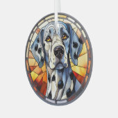 Dalmatische Hond Mozaïek Gevlekt Glas Ornament (Voorkant links)