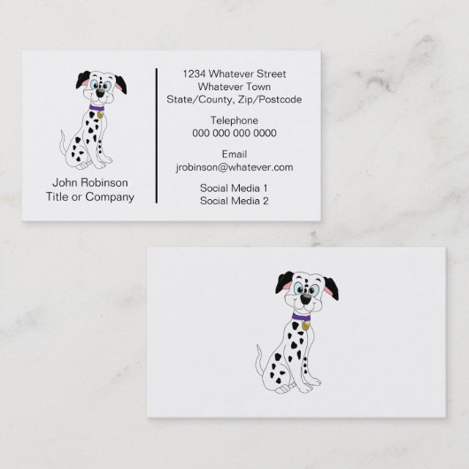 Dalmatische hond ontwerp boarden kennels visitekaartje (Voorkant / Achterkant)