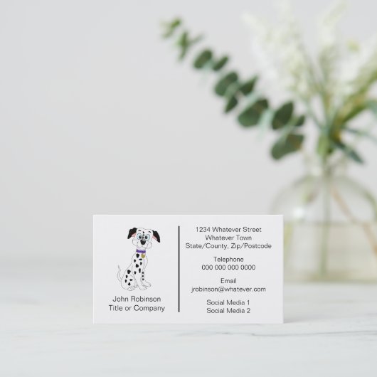 Dalmatische hond ontwerp boarden kennels visitekaartje (Staand voorkant)