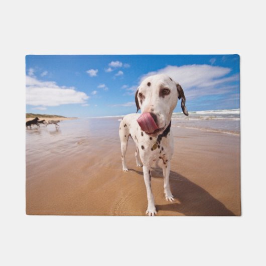 Dalmatische hond op strand deurmat (Voorkant)