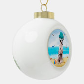 Dalmatische Hond op Strand Keramische Bal Ornament (Links)