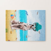Dalmatische Hond op Strand Legpuzzel (Horizontaal)